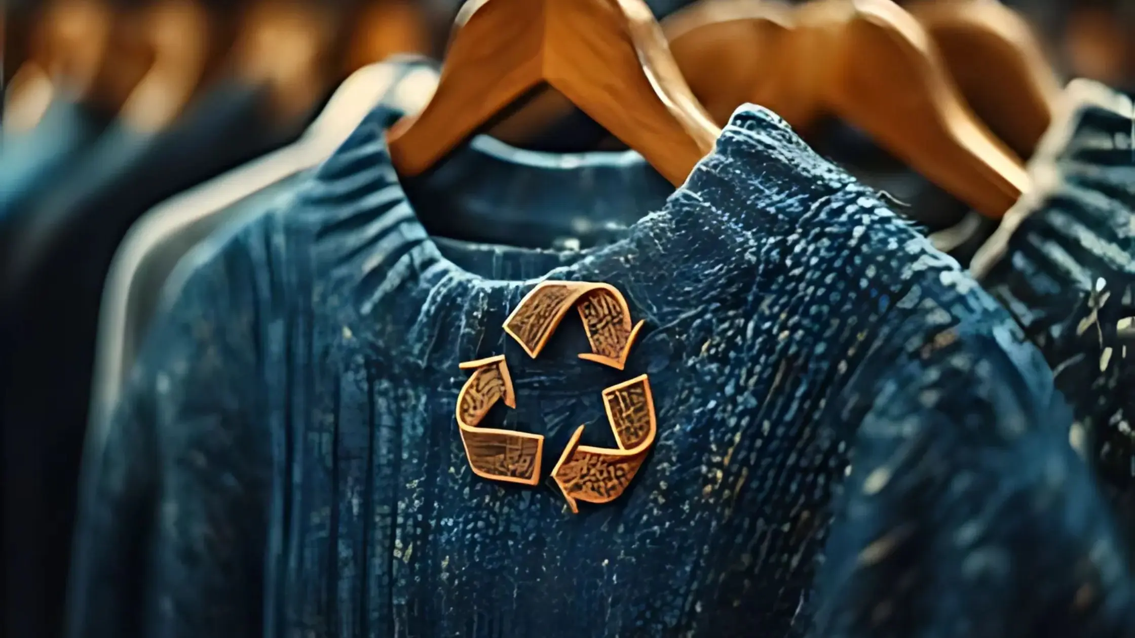 Recycling logo showing sustainable fashion trends in India