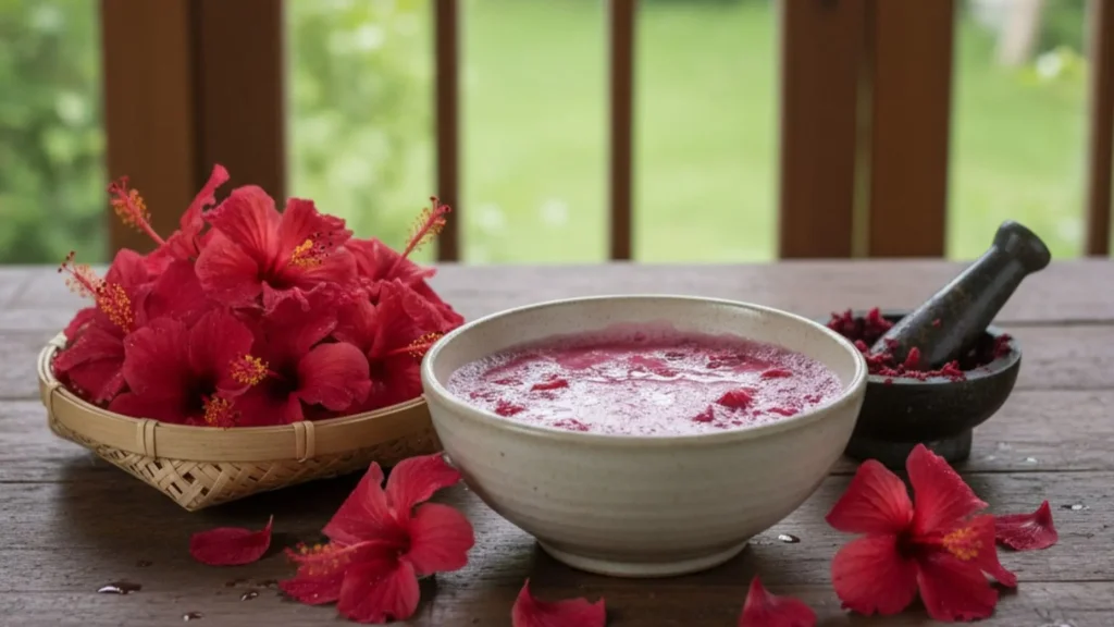 Hibiscus Flower Shampoo - Natural shampoo at home