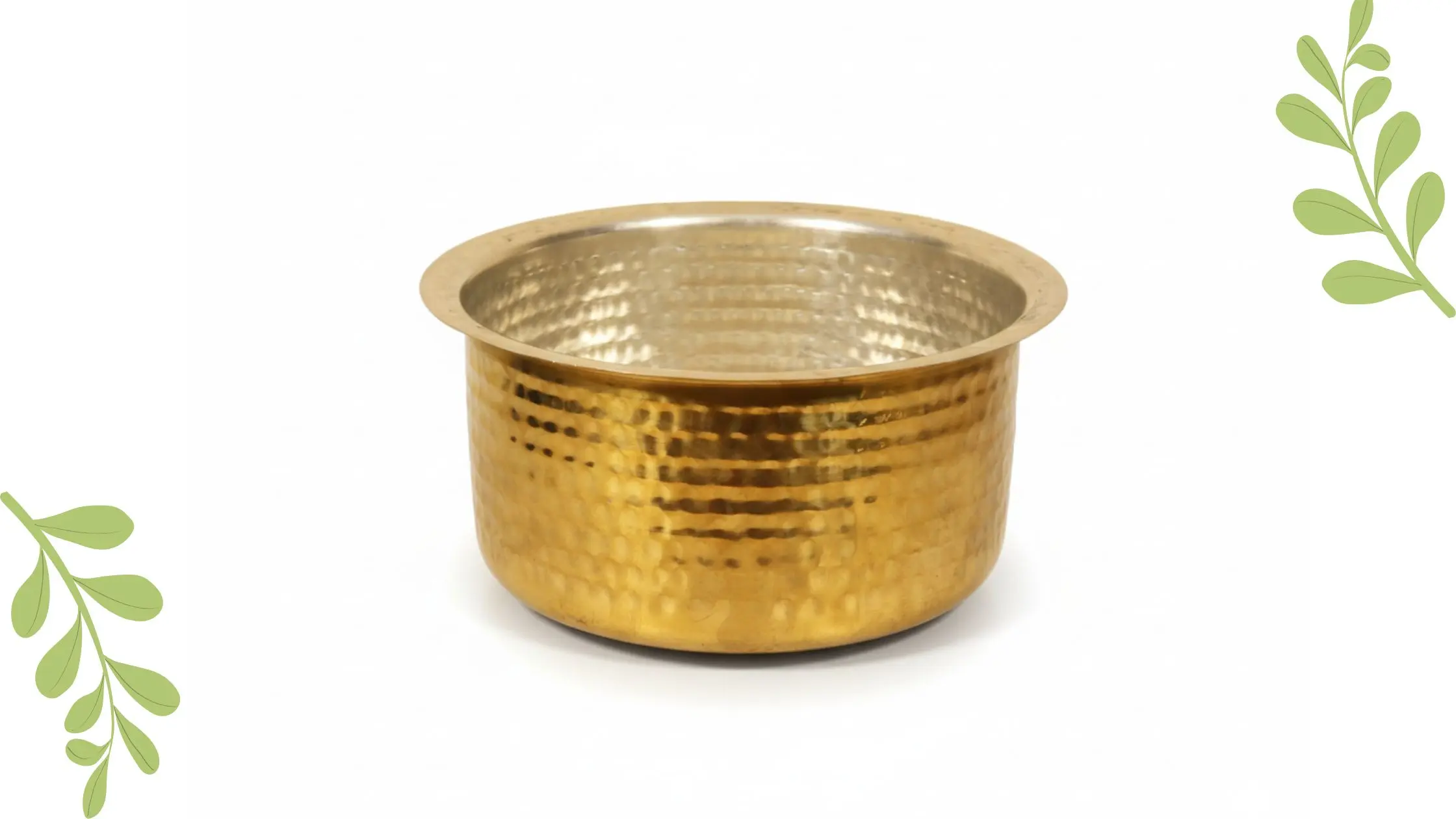 Putrika Brass Utensil Hammered Vadi Chatti with TIN coating